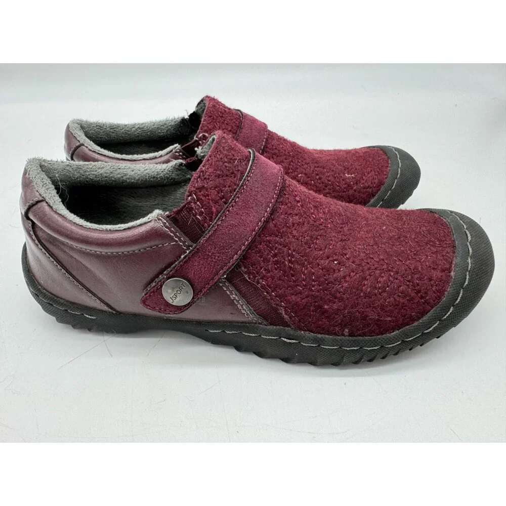 Jsport Womens Blair Slip-On Comfort Shoes Size 8M Maroon Cozy Memory Foam Winter - Picture 11 of 13